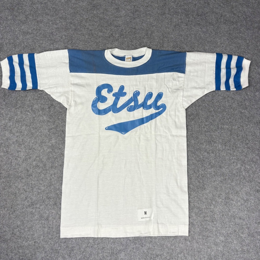 Vintage‎ Sportswear ETSU East Tennessee State Uni Jersey T-Shirt White Blue